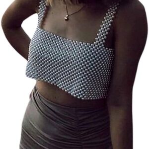 Pearl Embellished Crop Top